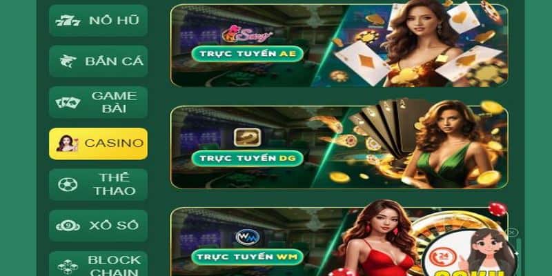 Casino HB88 có sự góp mặt của nhiều sảnh uy tín