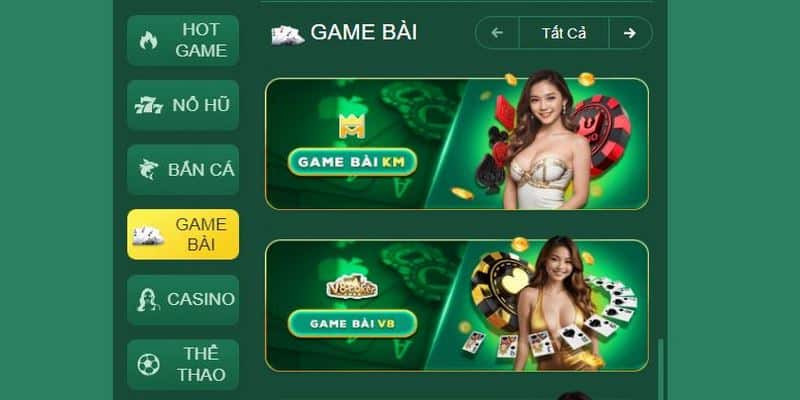 Đa dạng sảnh cược cung cấp game bài tại HB88